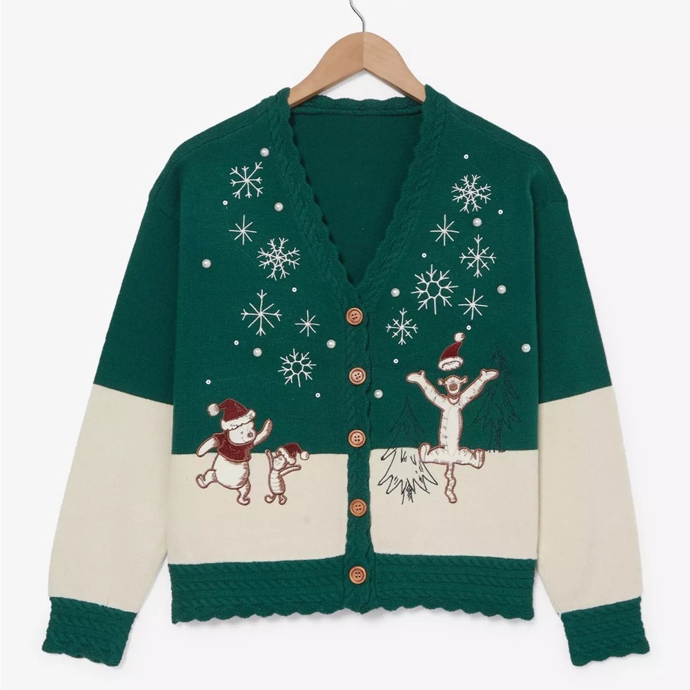 Disney Winnie the Pooh Winter Holiday Plus Size Cardigan Christmas BoxLunch